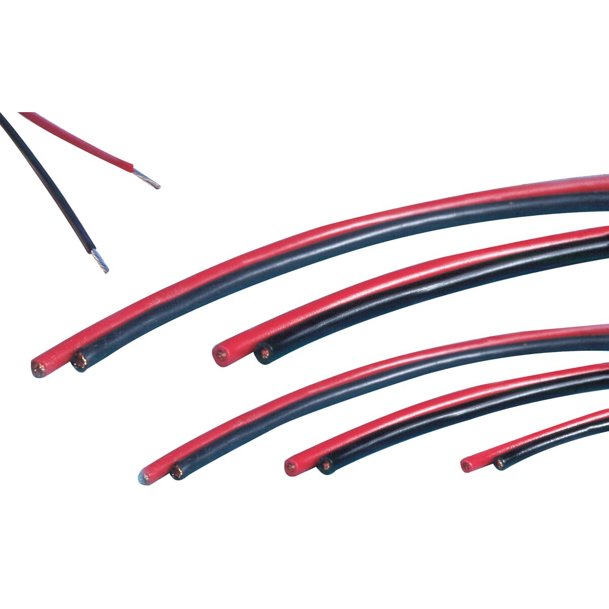 Kabel Silikon 2,5 mm² 2 x 2 m rot/schwarz  