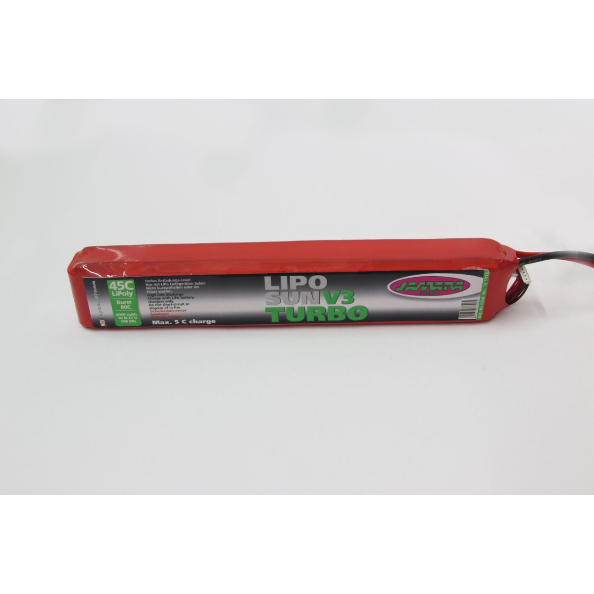 Akkupack LipoSun V3 Turbo 37V 4000mAh 10N Stickpack 45C / 80C Burst 