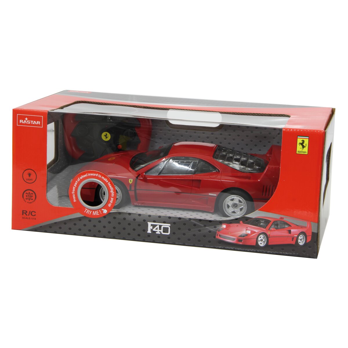 Ferrari F40 1:14 rot 27MHz Klappscheinw. fernbedienbar