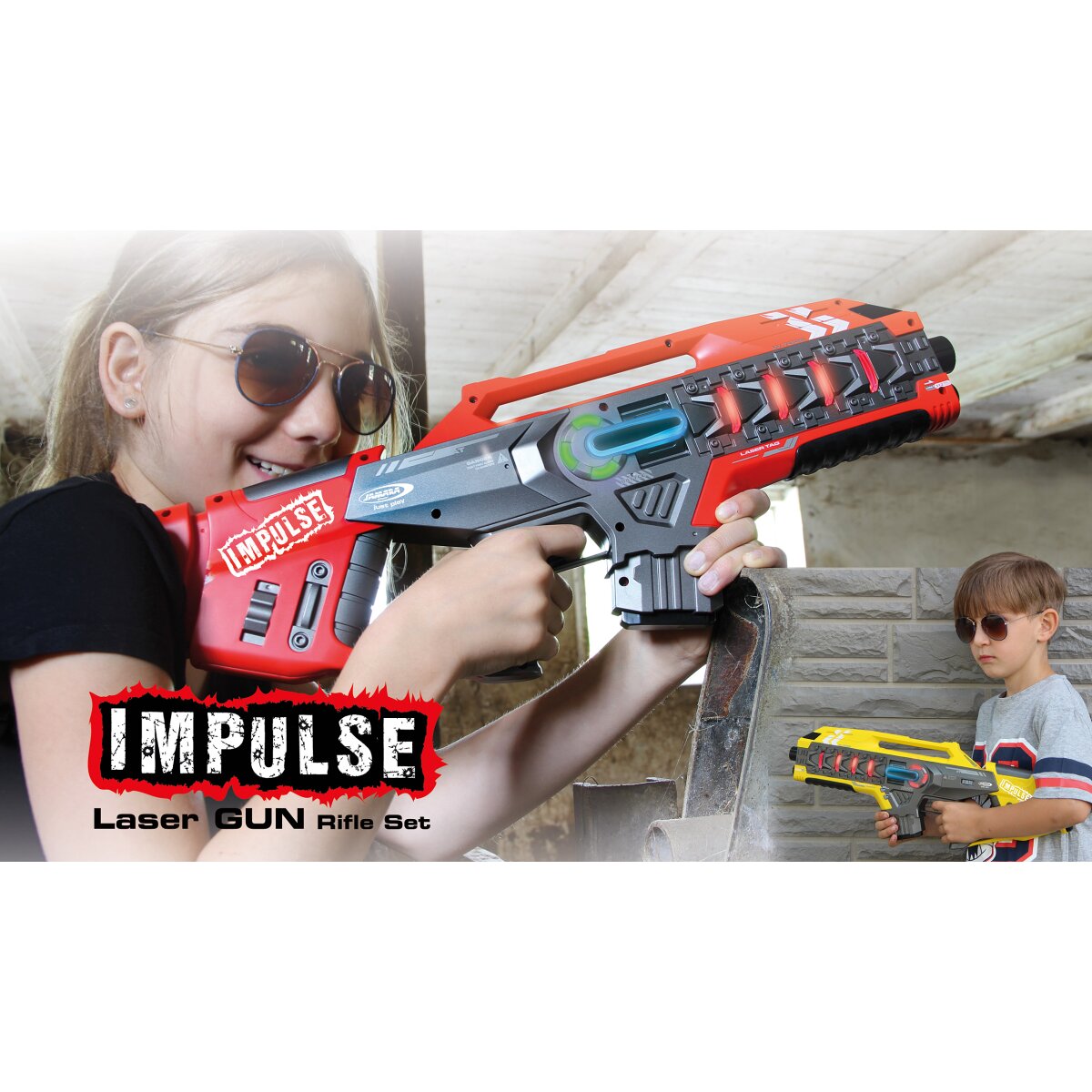 Impulse Laser Gun Rifle Set gelb/rot