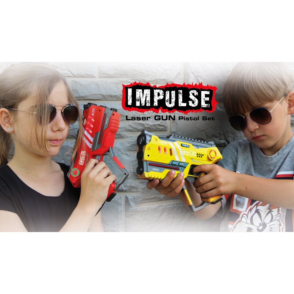 Impulse Laser Gun Pistol Set gelb/rot