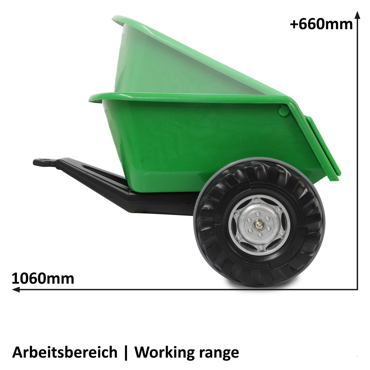 Anhänger Ride-on grün für Traktor Power Drag/Big Wheel  