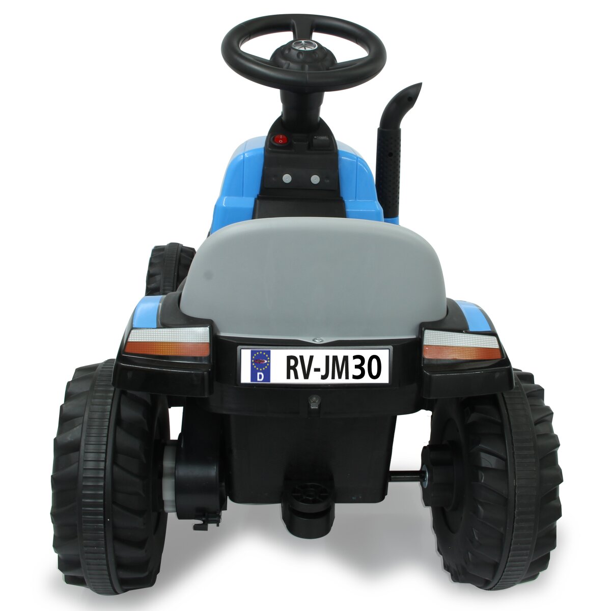 Ride-on Traktor New Holland mit Anhänger blau 6V